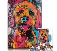 Puzzle Goldendoodle pour Adultes et Adolescents, 1 000 pièces, Jouets éducatifs et éducatifs, Jeux familiaux avec Affiche et fiche de Questions-réponses Assorties, 50x75cm