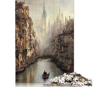 Puzzle Gondoles à Venise, Casse-tête en Carton 100% recyclé, idéal pour Les Cadeaux de Noël des Adultes, 1 000 pièces (75 x 50 cm)