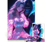 Puzzle Gorille Sexy néon pour Adultes, 1000 pièces, Jouet Intelligent, Jeu d'intérieur, découpe Nette, Cadeau Parfait (38x26cm)