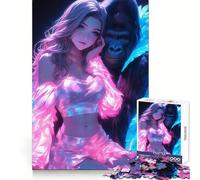 Puzzle Gorille Sexy néon pour Adultes, 1000 pièces, Jouet Intelligent, Jeu d'intérieur, découpe Nette, Cadeau Parfait (38x26cm)