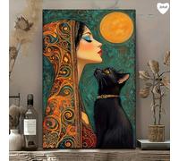 Puzzle gothique pour femmes et chats noirs, 500/1000/1200/2000 pièces, bricolage, décoration murale moderne pour la maison, cadeau de vacances, puzzles amusants pour toute la famille 500PCS-38X52CM