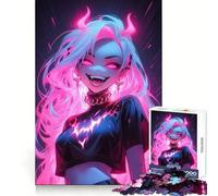 Puzzle Gothique Rose Fluo pour Adolescents, 1000 pièces, Jeu d'exercice Mental, Design Relaxant, Assemblage, Surprise de Noël (38x26cm)