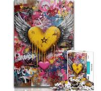 Puzzle Graffiti Art 1000 pièces pour Adultes, Jeu Familial Anti-Stress, défi Difficile, Cadeaux du Père Noël Secret (38x26cm)