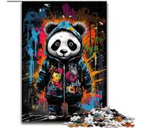 Puzzle Graffiti Art Panda 1000 pièces pour Adultes et Adolescents, Anti-Stress, Vacances à la Maison, Passe-Temps, Amour Entre Couples (50x75cm)