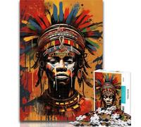 Puzzle Graffiti Tribal Africain Adulte 1000 Pièces Difficile, Décompressant Intellectuel Jouet Éducatif Secret Santa Cadeaux 26x38cm