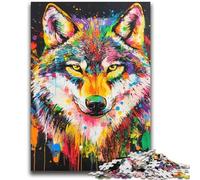 Puzzle Graffiti Wolf 1000 pièces pour Adultes, Difficile à réaliser, mais Amusant et Humoristique, décoration d'intérieur et Cadeaux Uniques (38x52cm)