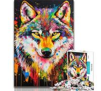 Puzzle Graffiti Wolf 1000 pièces pour Adultes et Adolescents, Jouets éducatifs et Anti-Stress, idéal pour la décoration de Bureau, 38x52cm