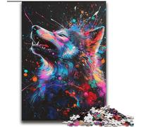 Puzzle Graffiti Wolf 2000 pièces pour Adultes et Adolescents, Jeu Stimulant et Familial avec Affiche et fiche de Questions-réponses (70x100cm)