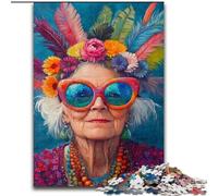 Puzzle Grand-mère Heureuse pour Adolescents, 1000 pièces, Jeux éducatifs Classiques, Belle décoration (50x75cm)