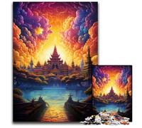 Puzzle Grand Palais de Thaïlande 1000 pièces Puzzle en Bois pour Noël Halloween Pâques Nouvel an 1000 pièces (38 x 26 cm)