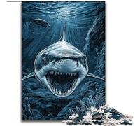 Puzzle Grand Requin Blanc pour Adultes et Adolescents 1000 Pièces, Jeu Stimulant, pour Toute la Famille (Taille 50x75cm)