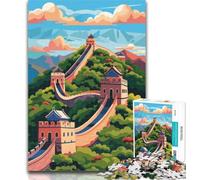 Puzzle Grande Muraille de Chine, 1000 pièces, pour Adolescents, Jouets éducatifs et éducatifs, Jeux familiaux, pour renforcer l'amour Entre Couples, 26x38cm