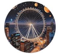 Puzzle Grande Roue 1000 Pièces pour Adultes Enfants Jeu ÉduChatif Puzzles Grande Roue Planète Ville Idée Cadeau Décoration Intérieure 1000pcs (67.5x67.5cm)