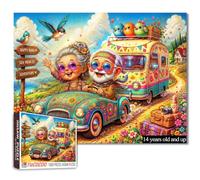 Puzzle Grands-Parents Drôles 1000 Pièces, Road Trip en Camping-Car