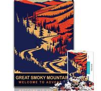 Puzzle Great Smoky Mountains 1000 pièces pour Adultes, Jeu éducatif, Jouet de défi, idéal comme Cadeau pour Toute la Famille 38x26cm