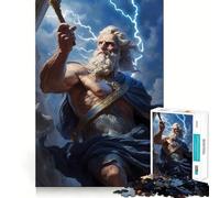 Puzzle Grec Zeus 1000 pièces Stimule la Concentration Jeu de réflexion Amusant Technologie de découpe Laser avancée Idéal pour Les Voyages (38x26cm)