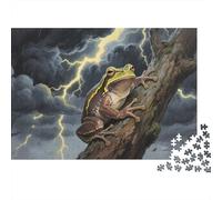 Puzzle Grenouille arboricole 1000 Pieces pour Adultes,Forêt sous Orage Un Jeu De Dexérité Très Difficile Puzzle Éducatif l'art De La Décoration Moderne 1000pcs (75x50cm)