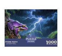 Puzzle Grenouille arboricole 1000 Pieces pour Adultes,Orage Rainforest Un Jeu De Dexérité Très Difficile Puzzle D'intelligence Jeu Éducatif 38x26cm/1000pcs