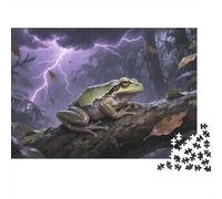 Puzzle Grenouille arboricole Qui Compte 1000 Pièces pour Adultes,Orage Rainforest Un Jeu De Dexérité Très Difficile Puzzle Éducatif Aux Défis l'art De La Décoration Moderne 1000pcs (75x50cm)