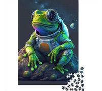 Puzzle Grenouille Espace Astronaute2 1000 pièces pour adolescents Cadeaux Puzzle en bois pour adultes Jeux éducatifs pour la maison Jouets de bricolage 1000 pièces (75x50 cm)