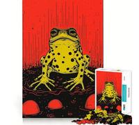 Puzzle Grenouille Funky imprimé en risographie pour Adolescents, 1000 pièces, Jeu de réflexion, Design ludique et Assemblage, Cadeau de qualité (50x75cm)