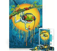 Puzzle Grenouille Pouce Levé 1000 Pièces pour Adolescents Jeu de Logique Solide Activité à la Maison Bords Transparents Cadeau Précieux 50x75cm