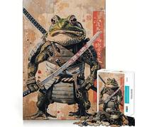Puzzle Grenouille Samouraï 1000 Pièces pour Adolescents Jeu de Logique Pure Détente Douce et Nette Pièce d'art Fine (38x52cm)