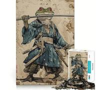 Puzzle Grenouille Samouraï 1000 Pièces pour Adultes Jeu Intellectuel et Apaisant Découpe Précise Cadeau de Noël (38x52cm)