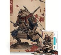 Puzzle Grenouille Samouraï pour Adolescents 1000 Pièces Jeu de Détente et d'Éveil Design Doux Cadeau de Qualité (38x52cm)
