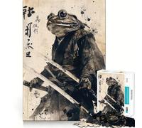 Puzzle Grenouille Samouraï pour Adultes 1000 Pièces Jeu de Réflexion Anti-Anxiété Objet de Collection aux Découpes Soignées (50x75cm)