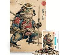 Puzzle Grenouille Samouraï pour Adultes, 1000 Pièces, Jeu de Réflexion, Anti-Anxiété, Objet de Collection aux Découpes Soignées (38x26cm)