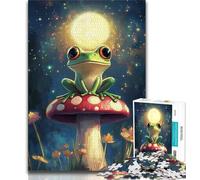 Puzzle Grenouille sous la Lune 1000 pièces pour Adolescents Jouets éducatifs et éducatifs pour la Famille renforce l'amour Entre Les Couples 38x26cm