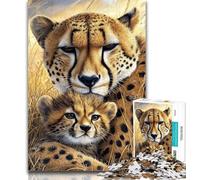 Puzzle guépard 1000 pièces pour Adolescents, Anti-Stress, défi Difficile, renforce l'amour Entre Couples 50x75cm
