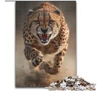 Puzzle Guépard Courant 1000 pièces pour Adultes et Adolescents, à partir de 14 Ans, Jeux de réflexion en Famille, Cadeaux d'anniversaire de Noël (50x75cm)