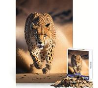 Puzzle Guépard en Mouvement Devant la caméra pour Adultes,1000 pièces,entraînement de la mémoire,évasion sereine,découpe Impeccable,Cadeau d'anniversaire (50x75cm)