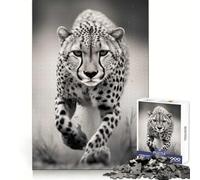 Puzzle guépard Noir 1000 pièces pour Adultes,Stimulation cérébrale,Loisir paisible,découpe de qualité supérieure,Cadeau d'anniversaire (38x52cm)