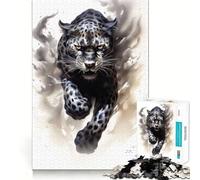 Puzzle Guépard Noir en Course 1000 Pièces pour Adultes Stimulation de la Mémoire et Soulagement de l'Anxiété Cadeau Artistique à Assembler (50x75cm)