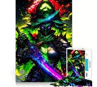 Puzzle Guerrier à l'épée Arc-en-Ciel pour Adolescents,1000 pièces,Jeu Stimulant l'esprit,Taille Uniforme,pièces précises,activité Amusante en Famille Le Soir (50x75cm)