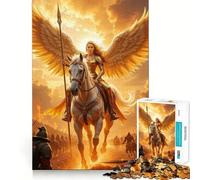 Puzzle Guerrier Ailé à Cheval 1000 Pièces Jeu de Croisière Cognitive Pièces Imbriquées Parfaitement Parfaites Cadeau d'anniversaire Casse-tête (38x26cm)
