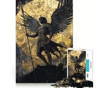 Puzzle Guerrier Ailé avec Lance 1000 Pièces Jeu de Réflexion Amusant Pièces Parfaitement Emboîteuses Cadeau d'anniversaire Casse-tête (38x52cm)