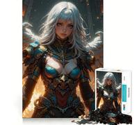 Puzzle Guerrier Angélique 1000 Pièces à Recomposer,Jeu Amusant,sans Bavures,Pièces Nettement Découpées,Portable et Pratique pour Les Voyages (38x52cm)
