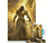 Puzzle Guerrier Angélique 1000 Pièces pour Adolescents Jeu de Stimulation Mentale Assemblage Solide et Sécurisé Activité Amusante en Famille Le Soir (38x26cm)