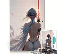 Puzzle Guerrier aux Cheveux Blancs 1000 Pièces Jeu de Construction Focus Assemblage Solide et Sécurisé Jouet de Loisirs Intérieurs pour Les Fêtes (38x26cm)