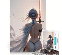 Puzzle Guerrier aux Cheveux Blancs pour Adultes,1000 pièces,Jeu de mémoire,découpe Laser pour Un Assemblage Parfait,Cadeau Unique pour soulager Le Stress (50x75cm)