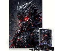Puzzle Guerrier aux Yeux Rouges Brillants 1000 pièces pour Adultes Développe la Concentration et la capacité de Concentration Un Moment Bien investi Assemblage Parfait Surprise de Noël (50x75cm)