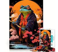 Puzzle Guerrier Crapaud Guerrier Grenouille pour Adultes,1000 pièces,Jeu Stimulant l'esprit,Format Uniforme,pièces précises,idéal pour Les Voyages (50x75cm)