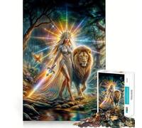 Puzzle Guerrier de Lumière Arc-en-Ciel pour Adultes 1000 Pièces Jeu de Réflexion Passe-Temps Calme Assemblage d'image Joli Cadeau (50x75cm)