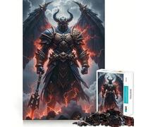 Puzzle Guerrier Démon Ailé en Armure pour Adolescents 1000 Pièces Stimule l'esprit Amusant Découpe Nette Pièces Robustes Activité de Réunion Réconfortante (50x75cm)
