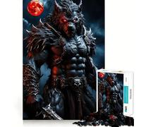 Puzzle Guerrier Loup-Garou 1000 pièces Jeu de réflexion Stimulant Fixation Solide Défi cérébral interactif pour la Maison (38x52cm)