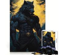 Puzzle Guerrier Loup-Garou Noir 1000 Pièces pour Adolescents Développement de la Mémoire Cognitive Passe-Temps Tranquille Découpe Précise Joyeux Noël (38x26cm)